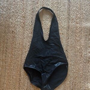 Los Angeles Apparel Lame Black Bodysuit